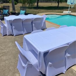 6' White Table Cover – Fitted Polyester