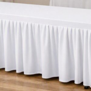 6' White Table Cover with Skirt
